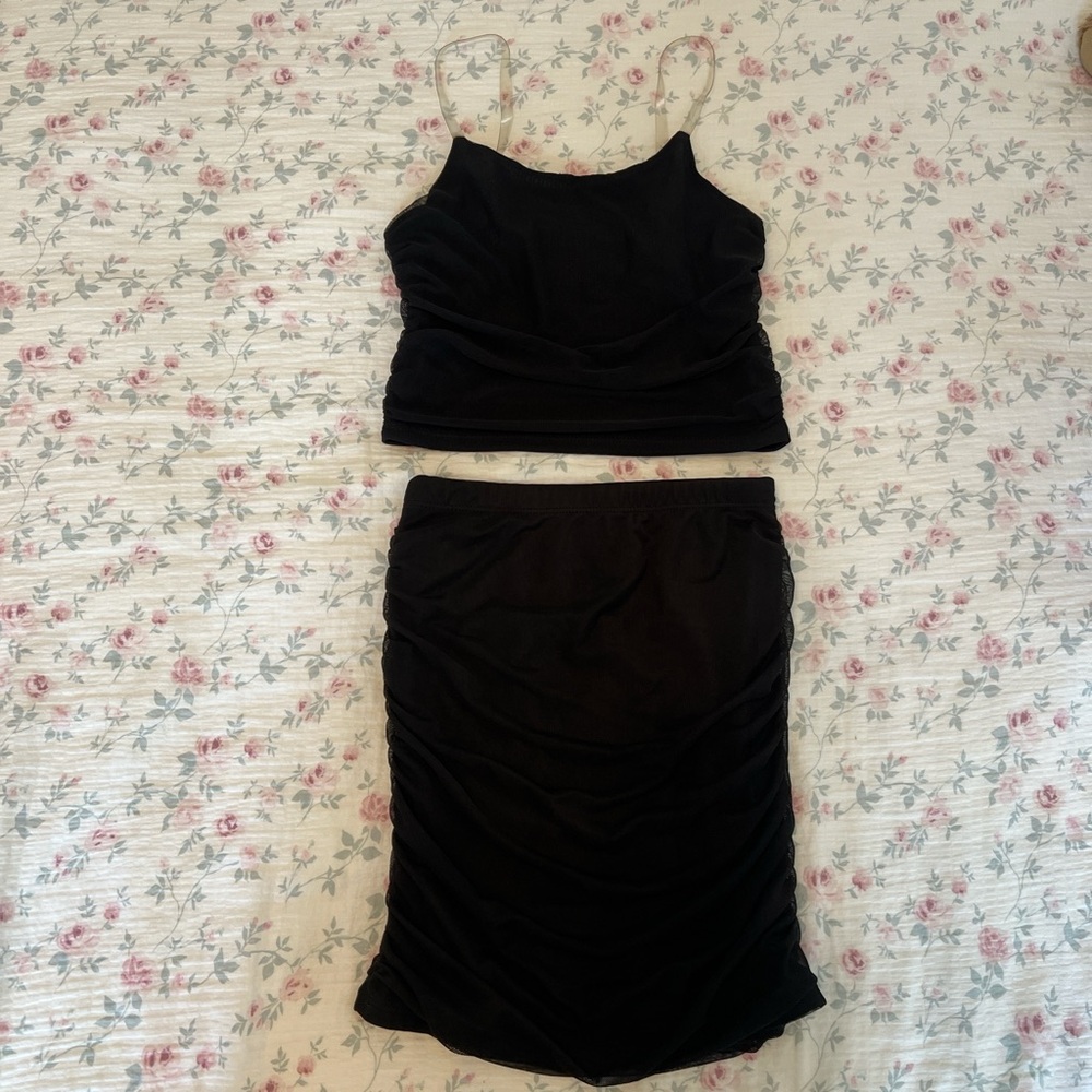 Elegant Black Women's Skirt Set